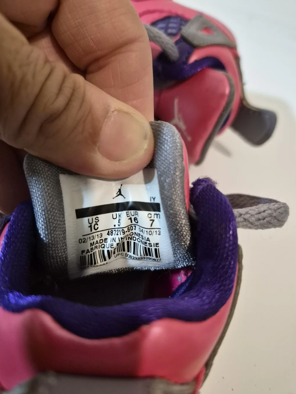 Jordan Baby Pink and Purple Jumpman Sneakers